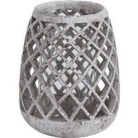 Lemon Pavilion Furniture and Decor Large Conical Lattice Hurricane Lantern - L17 x W17 x H22 cm - Stone