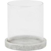 Lemon Pavilion Furniture and Decor Athena Stone Hurricane Lantern - Ceramic - L14 x W14 x H14 cm - White in Grey