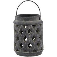 Lemon Pavilion Furniture and Decor Amalfi Large Lattice Lantern - Ceramic - L17 x W17 x H23 cm - Grey