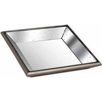 Lemon Pavilion Furniture and Decor Astor Distressed Mirrored Tray W/Wooden Detailing - L32 x W32 x H5 cm in Brown