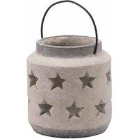 Lemon Pavilion Furniture and Decor Bloomville Stone Star Lantern - Ceramic - L18 x W18 x H19 cm - Stone in Grey