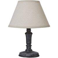 Lemon Pavilion Furniture and Decor Palmyra Column Table Lamp with Linen Shade - L10 x W10 x H20 cm - Grey