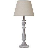 Lemon Pavilion Furniture and Decor Dunum Column Table Lamp with Linen Shade - L13 x W13 x H44 cm - White