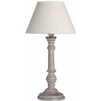 Lemon Pavilion Furniture and Decor Pella Table Lamp - Linen/Wood - L20 x W20 x H38 cm - Beige/Grey in Beige