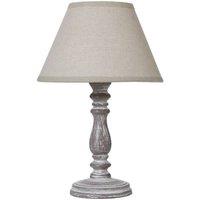 Lemon Pavilion Furniture and Decor Setia Column Table Lamp with Linen Shade - L10 x W10 x H24 cm - White in Natural White