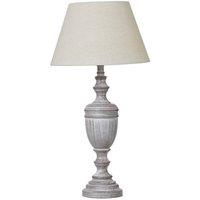 Lemon Pavilion Furniture and Decor Nola Urn Table Lamp with Linen Shade, Wood, L12 x W12 x H45 cm, White in Brown
