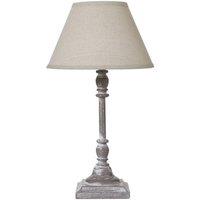 Lemon Pavilion Furniture and Decor Antia Stem Flower Table Lamp with Linen Shade, L9 x W9 x H29 cm, White in Natural