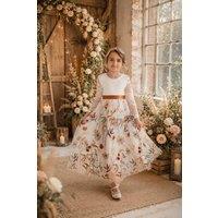 UK Flower Girl Boutique Girl's Enchanted Chantilly Lace (Closed Back) - Snow in Ivory | Size: 12-24 m