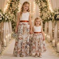 UK Flower Girl Boutique Girl's Chantilly Lace - Sleeveless - Snow in White | Size: 3-4 Years