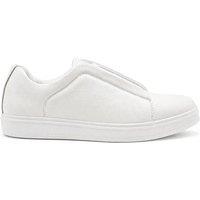 XPOSED Men's Faux Leather Slip-On Trainers in White | Size: 9
