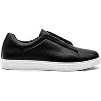 XPOSED Men's Faux Leather Slip-On Trainers in Black | Size: 9