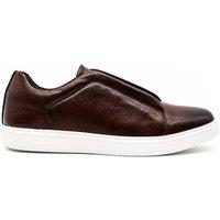 XPOSED Men's Faux Leather Slip-On Trainers in Brown | Size: 9