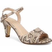Anne Michelle Women's Classic Ankle Strap Mid Heel Sandals in Light Beige | Size: 4
