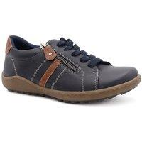 Pavers Women's Casual Zip & Lace Fasten Shoes in Navy | Size: 7