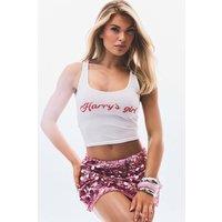 EGO Women's England Sleeveless Scoop Neck Graphic Print Vest in White | Size: 10
