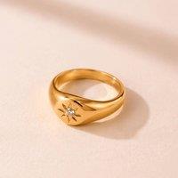 Jerne By Jodie Women's North Star Signet Ring in Gold | Size: 7