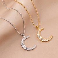 Jerne By Jodie Women's Crescent Moon Necklace - Silver