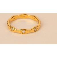 Jerne By Jodie Women's Ripple Star Ring -Gold in Gold | Size: 7