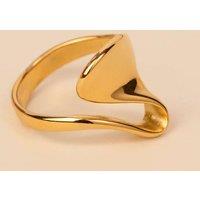 Jerne By Jodie Women's Irregular Wave Ring in Gold | Size: 8