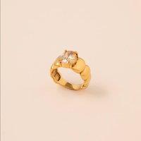 Jerne By Jodie Women's Champagne Sol Ring in Gold | Size: Small