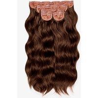 Lullabellz Women's Super Thick 22" 5 Piece Wave Hair Extensions in Chestnut
