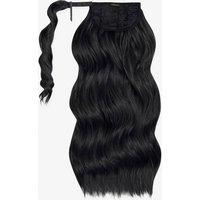 Lullabellz Women's Midi Grande Brushed Out Wave 22" Wraparound Pony in Jet Black