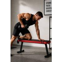 Living and Home Foldable Flat Weight Bench for Home Gym Full Body Strength Training in Black