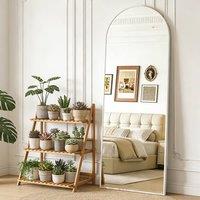 CASSILANDO Large 162cm Arch Full Length Mirror 53cm Wide White Standing/Hanging | Size: 162 cm x 53 cm x 1.4 cm