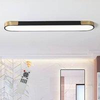 NIVOR 1 Light LED Dimmable Flush Mount Ceiling Light with Remote Black Gold