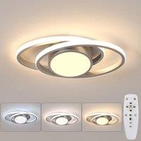Pheashine Modern Ceiling Light Silver With Remote Control 3000-6500K 39W