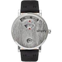 Simplify The 7000 Leather-Band Watch in Silver