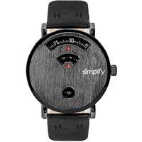 Simplify The 7000 Leather-Band Watch in Black