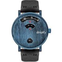 Simplify The 7000 Leather-Band Watch in Blue