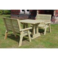 Churnet Valley Garden Furniture Ltd Ergo 4 Seat Compact Set - 2xB 120X90 Table - Partially Assembled in Natural