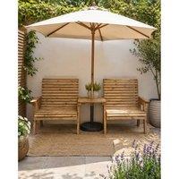 Churnet Valley Garden Furniture Ltd Valley Grand Companion Set - Straight Tray - Fully Assembled in Brown