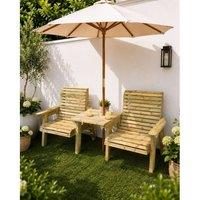 Churnet Valley Garden Furniture Ltd Ergo Grand Companion Set Straight Tray - Fully Assembled in Natural