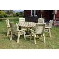Churnet Valley Garden Furniture Ltd Ergo Round Table Set - 6 Seater 6xC - Partially Assembled in Brown