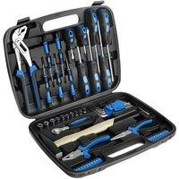 tectake Tool Box Luigi - 57 Piece Tool Set, Clear Arrangement in Black