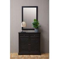 Orsina 2 Drawer Cabinet, Pine Wood Colonial Vanity Storage for Shoe Rack, Bathroom, Home & Office, Delivered Fully Assembled in Black