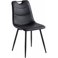 Minster Chair Metal Legs - Faux Leather - L52 x W44 x H86 cm - Black