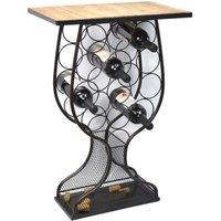 Minster 76cm Wine Rack Table - Metal/Wood - L31 x W51 x H76 cm in Black