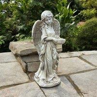 Minster Stylish Living Ltd 78cm Angel Statue for Indoor or Outdoor Display - MGO - L36xW36xH78 cm in Grey