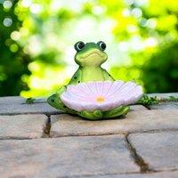 Minster Stylish Living Ltd 43cm Frog Statue for Indoor or Outdoor Display - MGO - L27xW33xH43 cm in Green
