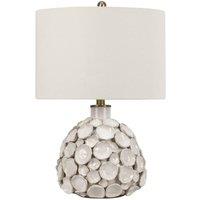 Minster 57cm Table Lamp - Ceramic - L38xW38xH57 cm - Glossy White/Cream Finish in White