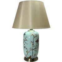 Minster Stylish Living Ltd 44cm Table Lamp & Shade - Cylindrical Base - Ceramic in Blue