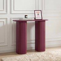 OHS Madison Console Table Ribbed Engineered Wood Entryway Display Desk in Dark Red