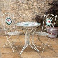Ascalon Design Ltd Floral Mosaic Bistro Set - Cream