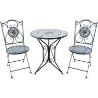 Ascalon Design Ltd Spiral Mosaic Bistro Set - Dark Blue