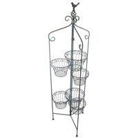 Ascalon Design Ltd Folding 6 Pot Holder - L41 x W41 x H143 cm - Antique Blue