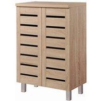 Timber Art Design 4 Tier Shoe Storage Cabinet 2 Door Cupboard Stand Rack Unit in Brown